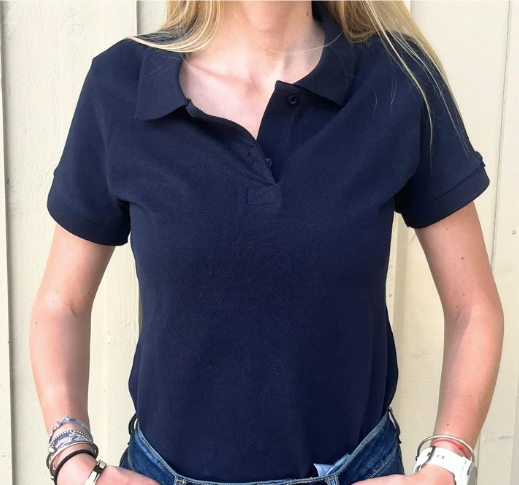 Polo femme bleu marine coton bio